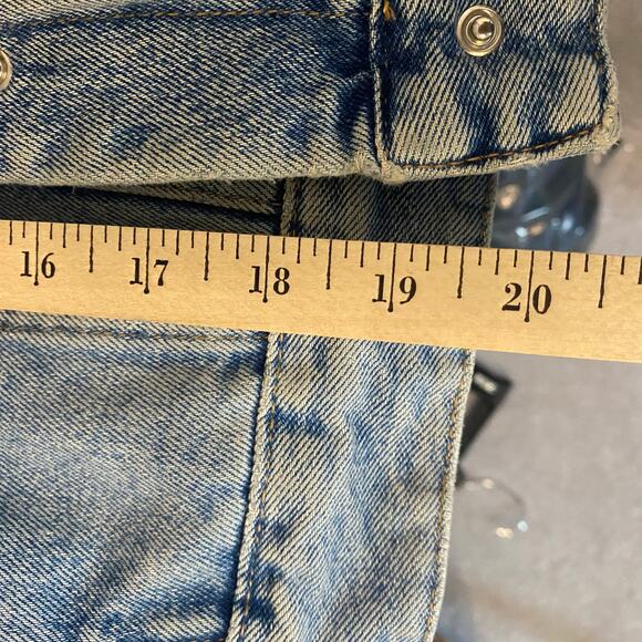 Zara Womens Blue Denim Lined Sherpa Jean Jacket Small Cropped Country Western - Picture 14 of 16